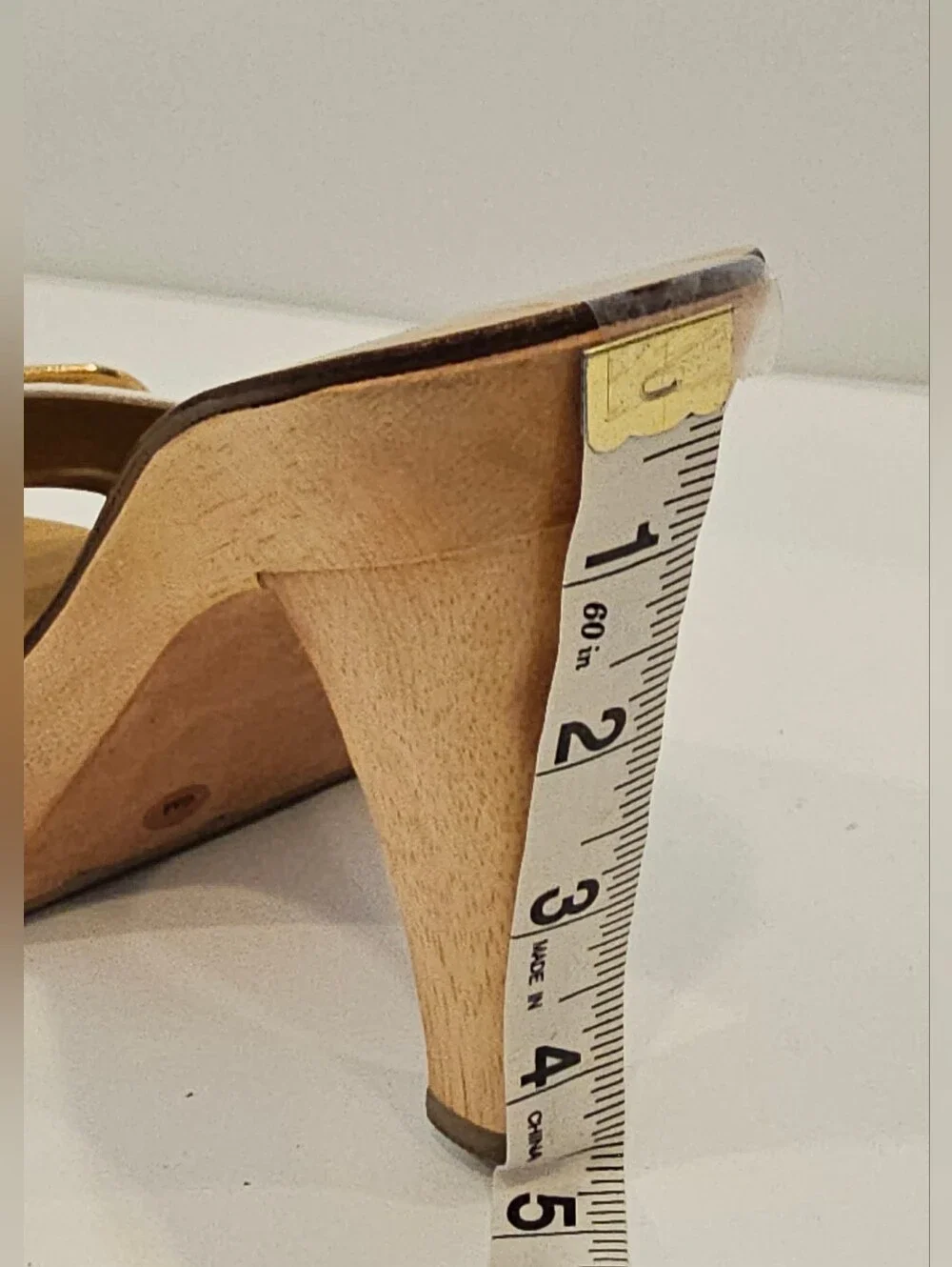 Y2K Nine West Vintage White Leather Wooden Platform Heels 6